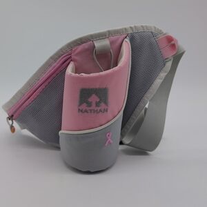 Nathan Pink & Gray Breast Cancer Ribbon Waist Bottle Holder